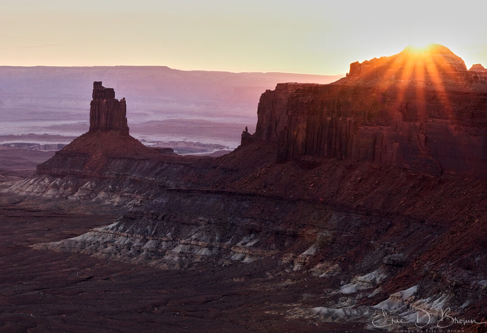 Green River Overlook, Canyonlands -  Sunset over the Green River and White Rim from Green River Overlook, Canyonlands National Park, Utah.