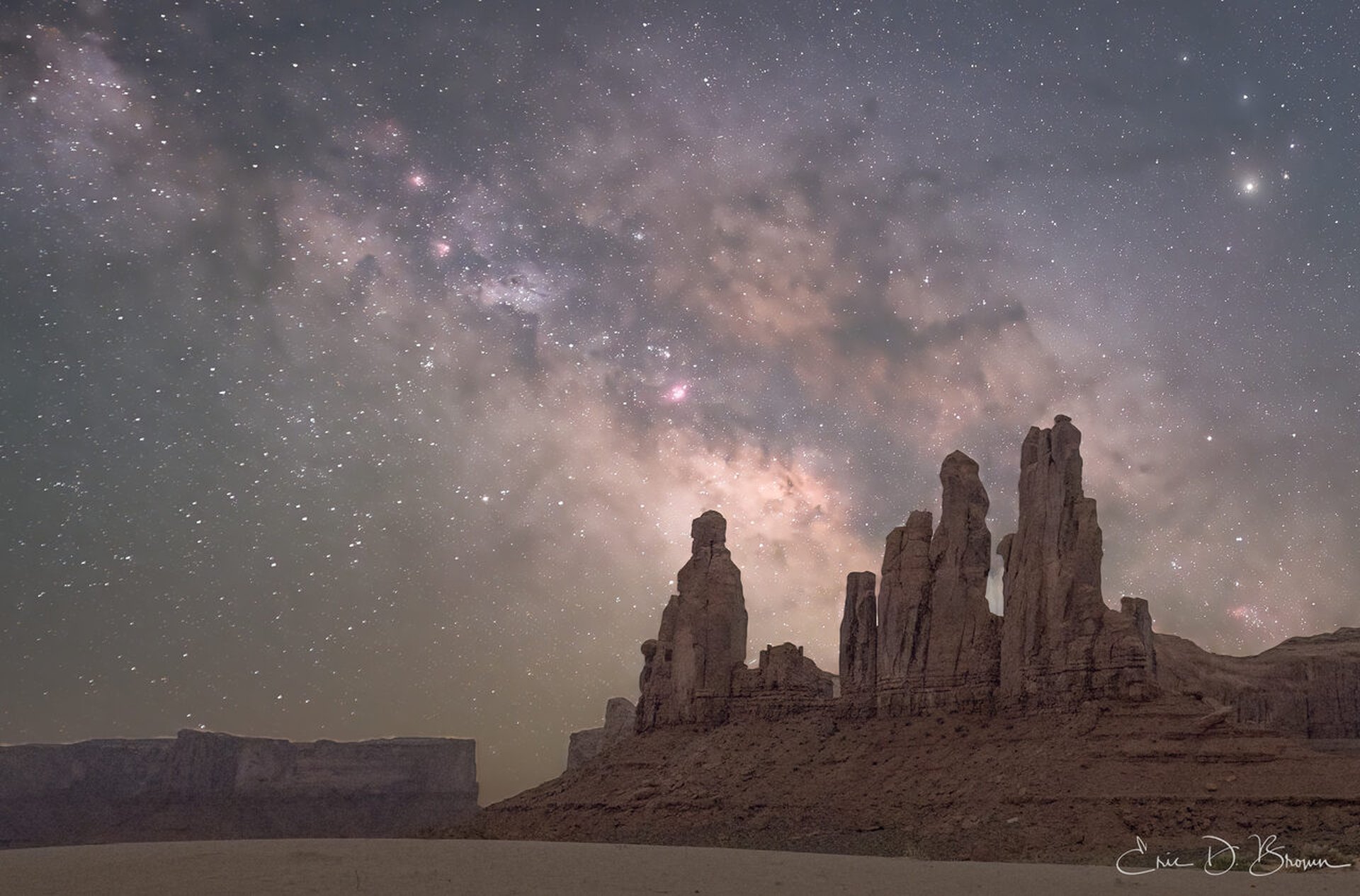 The Totem Pole Under the Milky Way - The Totem Pole under the Milky Way core, deep in the Monument Valley backcountry on Navajo land.
