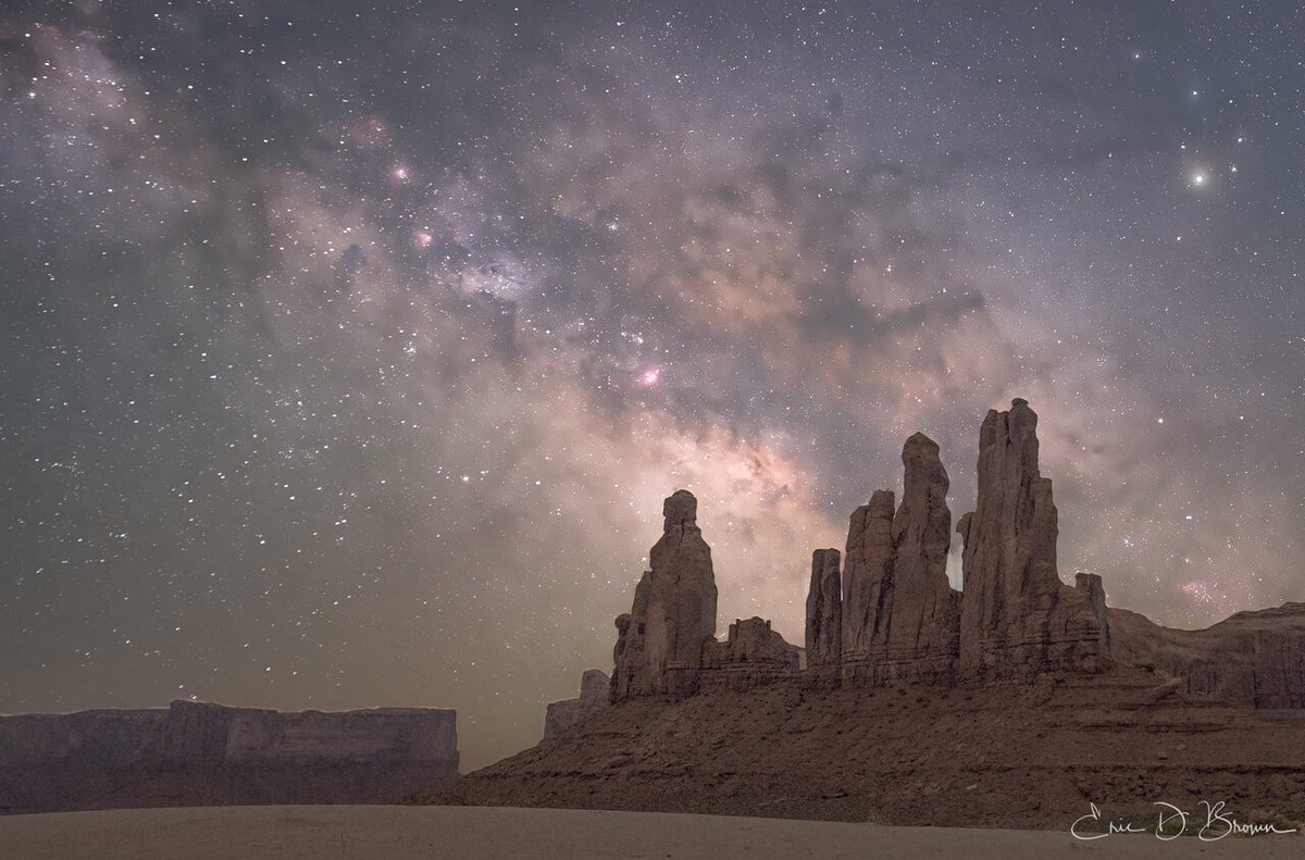 The Totem Pole Under the Milky Way -  The Totem Pole under the Milky Way core, deep in the Monument Valley backcountry on Navajo land.
